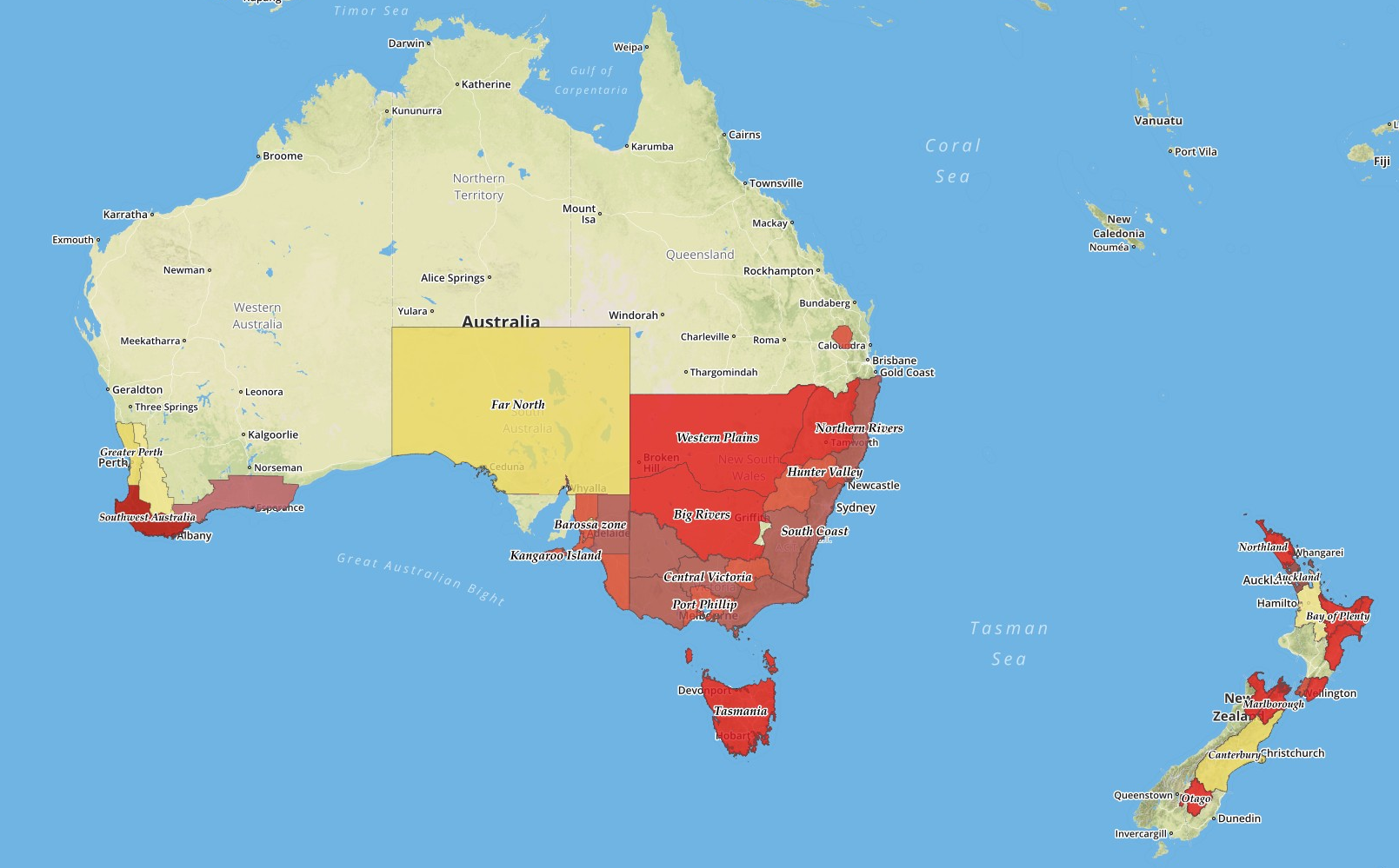 Oceania Wine Region