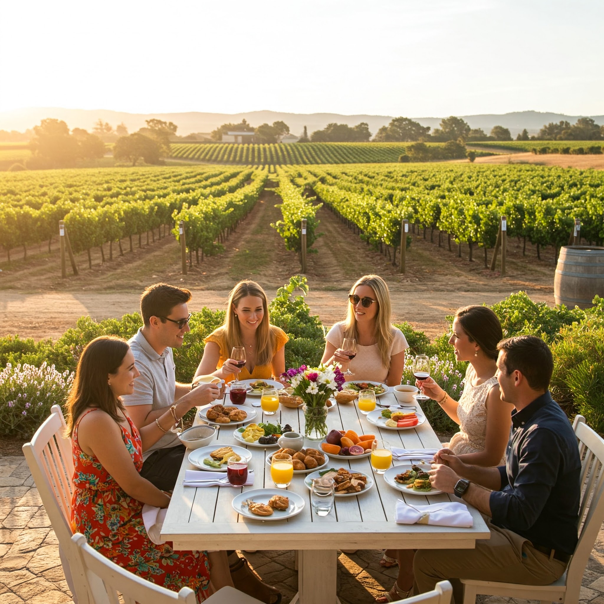 Brunch at a vineyard