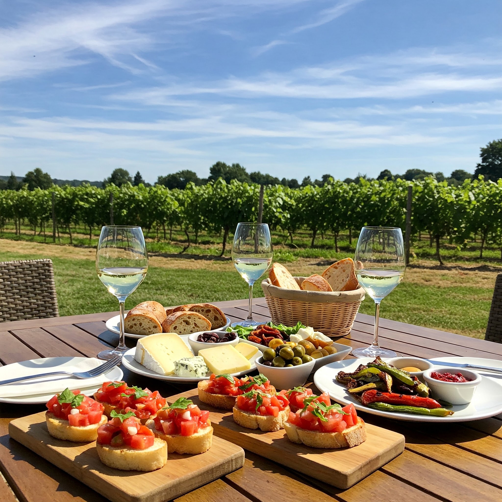 Food at a winery