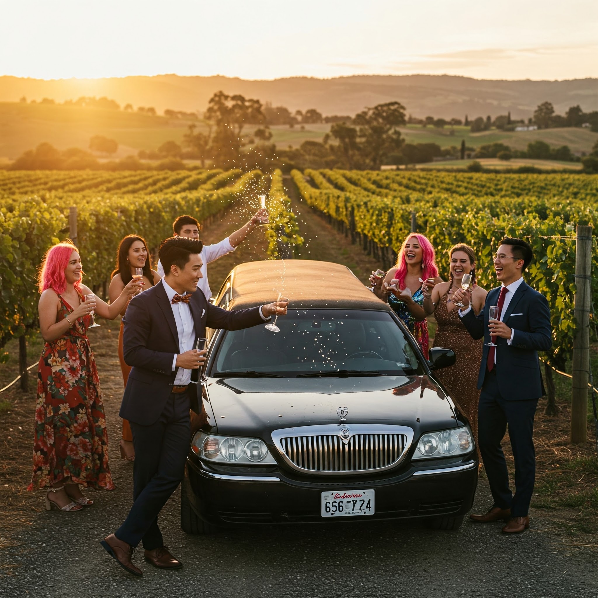 Limo at a winery